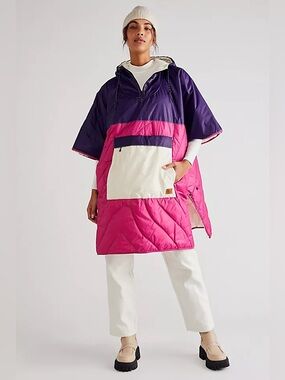 Rumpl Puffy Blanket Poncho - Small/Medium Pink purple